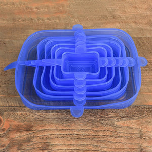 Stretchable food silicone lid, 6 pieces